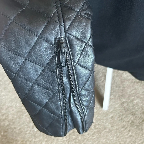 Trouve Quilted Leather Asymmetrical Zip Jacket - Picture 8 of 14